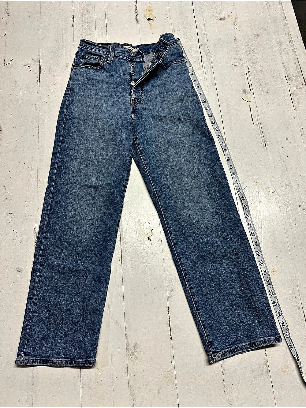Levi's Ribcage Straight Ankle Jeans Blue Waist 26